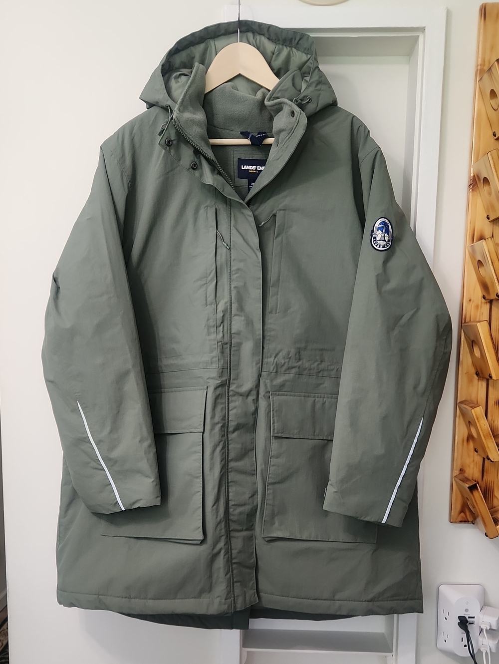 Lands' End Squall Waterproof Insulated Hooded Winter Parka Coat Spruce Green 2X - Picture 3 of 17